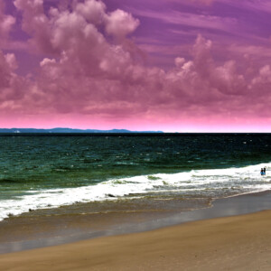 Woorim Beach under Dark Pink skies